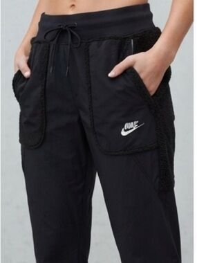 Nike Black Jogger Pants with White Swoosh